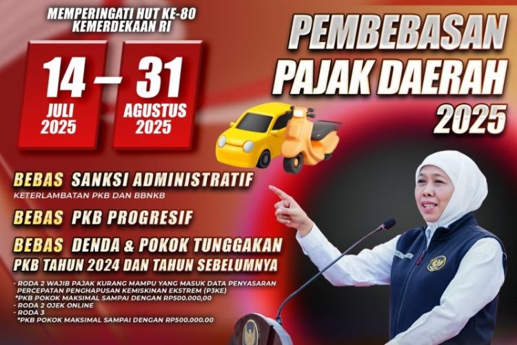 Asyik! Pemprov Jatim Gelar Pemutihan Pajak Kendaraan hingga 31 Agustus 2025