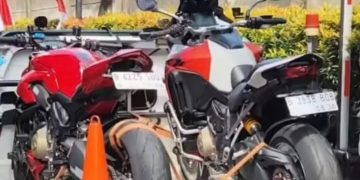 Dua unit motor gede (moge) Ducati milik Immanuel Ebenezer yang disita KPK saat OTT (instagram @aksaramudacom)
