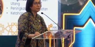 Sri Mulyani selaku Menkeu saat bicara pajak sama seperti pajak dan wakaf di acara sarasehan Bank Indonesia (instagram @smindrawati)