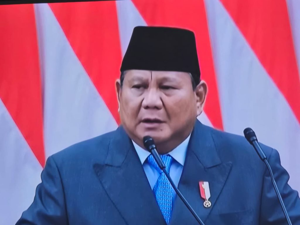 Presiden RI Prabowo Subianto saat memaparkan anggaran pendidikan 2026 di Sidang Tahunan MPR RI, Jumat 15 Agustus 2025 (dok suaranusantara.com)