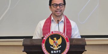 Marinus Gea di acara Forum Kordinasi Pencegahan Terorisme (Suaranusantara/ Ilwan Nehe)