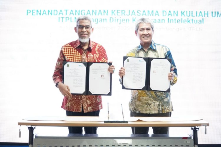 Institut Teknologi PLN (ITPLN) resmi menandatangani nota kerja sama dengan Direktorat Jenderal Kekayaan Intelektual (DJKI) Kementerian Hukum dan HAM (Dok: Istimewa)