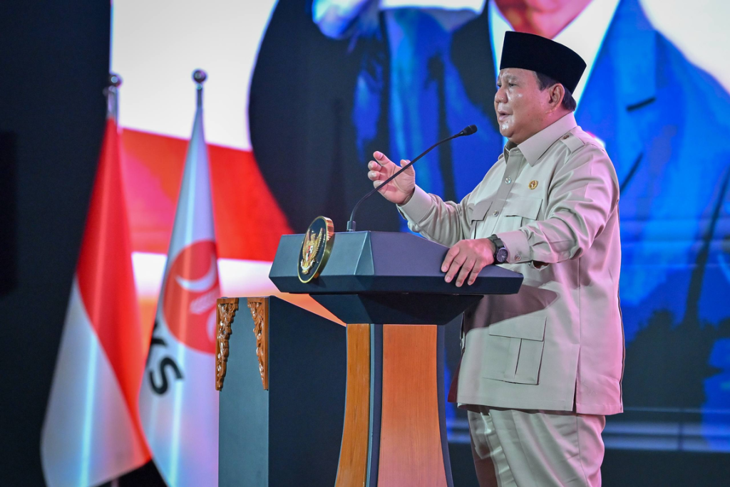 Presiden RI Prabowo Subianto saat bicara soa keracunan MBG di Munas VI PKS, Senin malam 29 September 2025