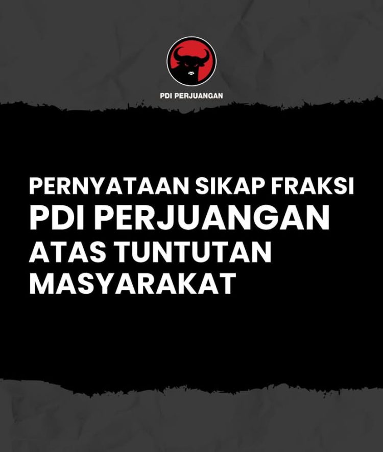 Pernyataan sikap fraksi PDI Perjuangan atas tuntutan masyarakat (Dok Instagram @moncongpublik)