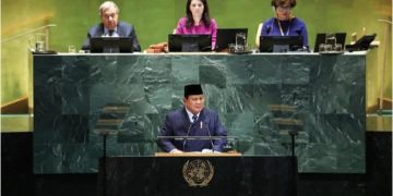 Presiden RI Prabowo Subianto saat pidato di Sidang Umum PBB, Selasa 23 September 2025 (instagram @prabowo)