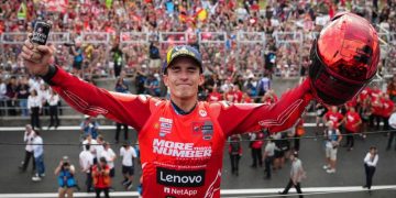 Juara dunia MotoGP musim 2025 sekaligus pembalap Ducati Lenovo Marc Marquez siap beraksi di grand prix Indonesia yang berlangsung di Pertamina Mandalika International Circuit, 3 hingga 5 Oktober mendatang.