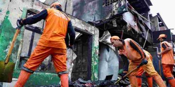 Lokasi kebakaran yang melanda pemukiman padat di Kelurahan Tangki, Kecamatan Tamansari, Jakarta Barat (Dok: Diskominfotik)