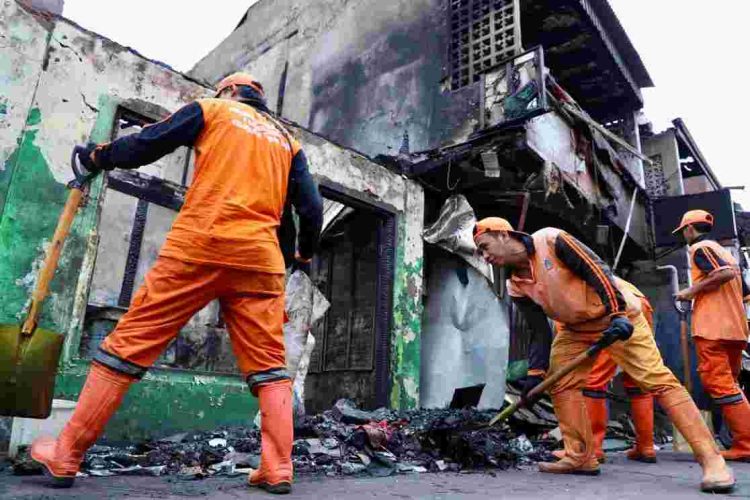Lokasi kebakaran yang melanda pemukiman padat di Kelurahan Tangki, Kecamatan Tamansari, Jakarta Barat (Dok: Diskominfotik)