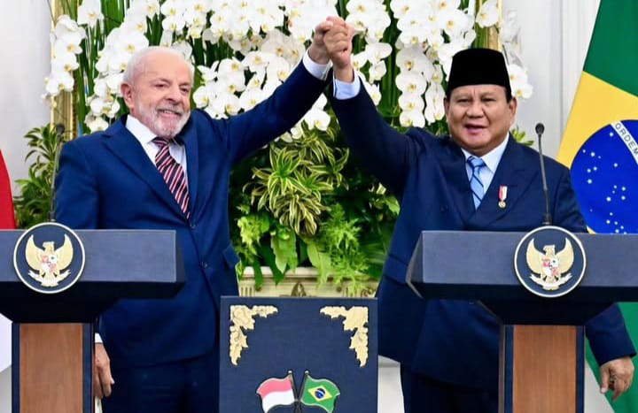 Pertemuan bilateral Presiden RI Prabowo Subianto dan Presiden Brasil Lula Da Silva di Istana Merdeka, Jakarta, Kamis 23 Oktober 2025 (instagram @sekretariat.kabinet)