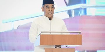 Ahmad Muzani saat pidato di Konvensi DMDI