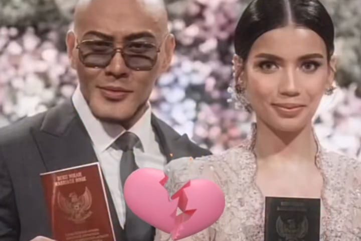 Foto pernikahan Deddy Corbuzier dan Sabrina Chairunnisa. Kini keduanya akan bercerai (instagram @womentainment.id)