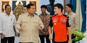 Foto pertemuan juara dunia MotoGP Marc Marquez dengan Presiden RI Prabowo Subianto, (instagram @indonesiago.id)