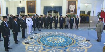 Presiden RI Prabowo Subianto lantik sejumlah pejabat baru, (YouTube @Sekretariat Presiden)