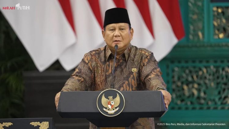 Presiden Prabowo Subianto mengumumkan rencana kenaikan gaji hakim hingga 280 persen (Dok YouTube Sekretariat Presiden)