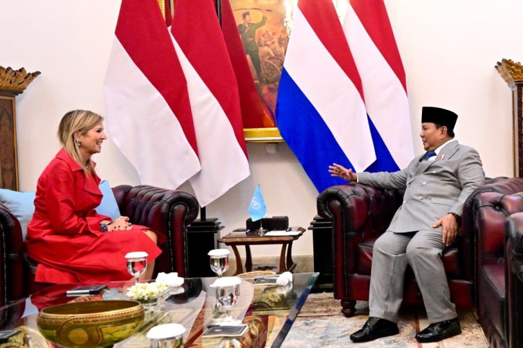Presiden Republik Indonesia Prabowo Subianto menerima kunjungan Ratu Máxima dari Belanda di Istana Merdeka (Dok Seskab)