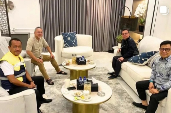 Momen pertemuan Dasco, Zulhas dan Cak Imin berkumpul di kediaman Bahlil (Instagram @muhammadalfiantoni)