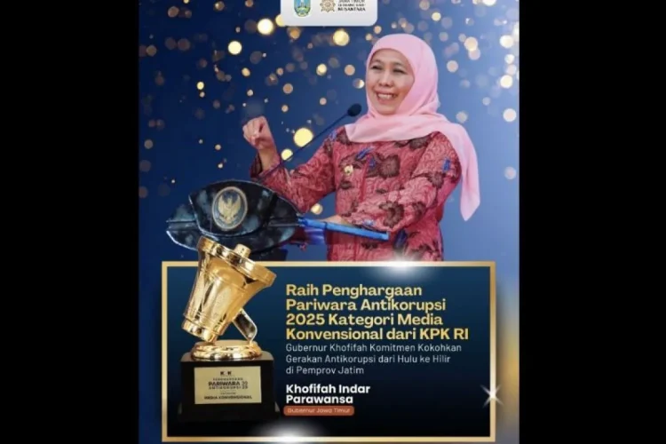 Pemerintah Provinsi Jawa Timur meraih penghargaan Pariwara Antikorupsi 2025 dari KPK (Dok Antara)