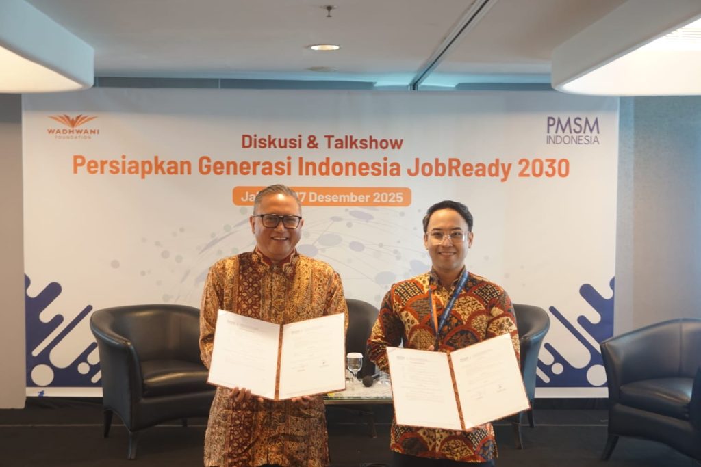 Wadhwani Foundation dan PMSM menjalin penandatanganan MoU dalam acara diskusi dan talkshow persiapkan generasi JobReady 2030 (suaranusantara.com)