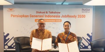 Wadhwani Foundation dan PMSM menjalin penandatanganan MoU dalam acara diskusi dan talkshow persiapkan generasi JobReady 2030 (suaranusantara.com)