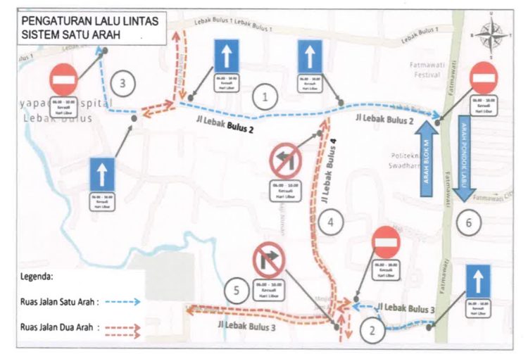 Rencana Pelaksanaan Uji Coba Pengaturan Lalu Lintas Penerapan Sistem Satu Arah (SSA) di Jakarta Selatan (Dok Dishub DKI)