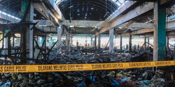 Kebakaran di Pasar Induk Kramat Jati akibat korsleting listrik (Dok Pemprov DKI)