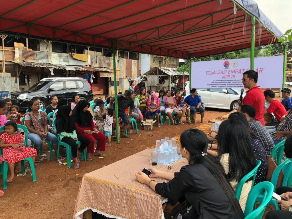 Anggota MPR RI Marinus Gea menggelar kegiatan Sosialisasi Empat Pilar MPR RI di Cisoka, Kabupaten Tangerang, pada Selasa, 16 Desember 2025.
