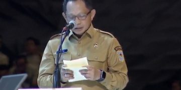 Mendagri Tito Karnavian saat membuka Rakornas 2026 di SICC Sentul, Bogor Jawa Barat Senin 2 Februari 2026 (Youtube @Kemendagri)