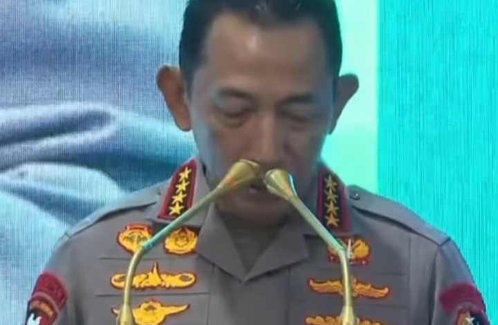 Kapolri Jenderal Listyo Sigit saat pidato di peresmian SPPG Polri, Jumat 13 Februari 2026 (Instagram @ntvnews.id)
