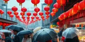 Perayaan Imlek identik dengan hujan (Instagram @informasicikampek)