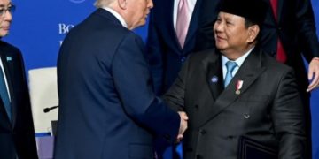Presiden AS Donald Trump puji Presiden RI Prabowo Subianto di rapat perdana BoP, Kamis 19 Februari 2026 (Instagram @kemensetneg.ri)