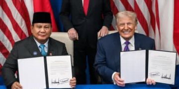 Presiden RI Prabowo Subianto dan Presiden AS Donald Trump resmi teken perjanjian tarif dagang (Instagram @kemensetneg.ri)