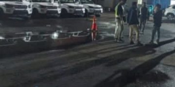 Mobil pickup dari India sudah tiba di Pelabuhan Tanjung Priok, Jakarta Utara (Instagram @inspacta.id)