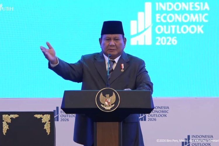 Prabowo Subianto dalam forum Indonesia Economic Outlook 2026 yang digelar di Wisma Danantara, Jakarta, Jumat (13/2/2026). (Dok ist)