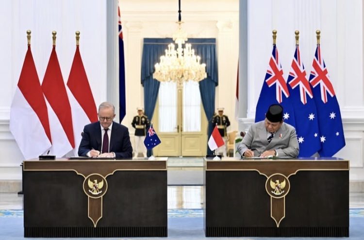Presiden RI Prabowo Subianto dan Perdana Menteri Australia Anthony Albanese tanda tangani Traktat Keamanan (Dok Sekretariat Kabinet)