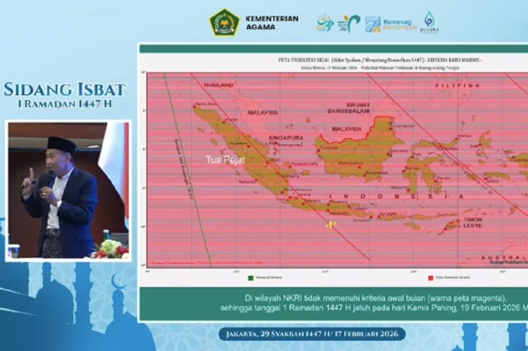 Anggota Tim Hisab Rukyat Kemenag, Cecep Nurwendaya dalam Seminar Sidang Isbat 1 Ramadan 1447 H (dok. Kemenag)