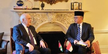 Menteri Luar Negeri RI, Sugiono, melakukan pertemuan bilateral dengan Wakil Tetap Palestina untuk PBB, Menteri Riyad Mansour (Dok Kemlu)