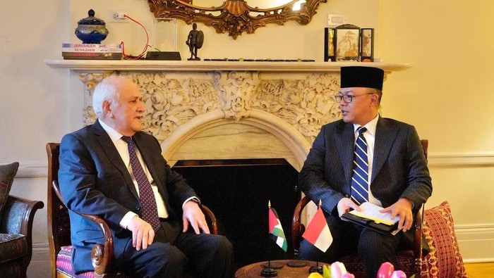 Menteri Luar Negeri RI, Sugiono, melakukan pertemuan bilateral dengan Wakil Tetap Palestina untuk PBB, Menteri Riyad Mansour (Dok Kemlu)
