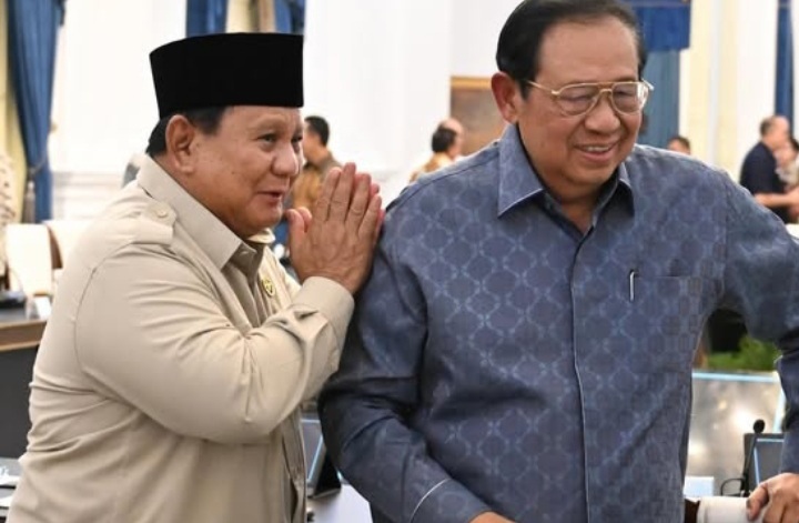 Momen pertemuan antara Presiden RI Prabowo Subianto dengan Presiden ke 6 RI Susilo Bambang Yudhoyono (SBY) pada Selasa 3 Maret 2026 (Instagram @agusyudhoyono)