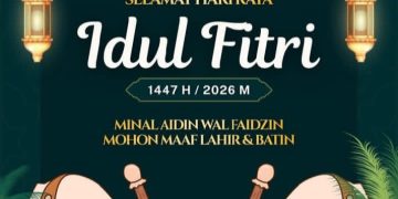 Minal Aidin Wal Faizin ucapan Lebaran 2026 dalam bahasa Arab (Instagram @hiburans.id)