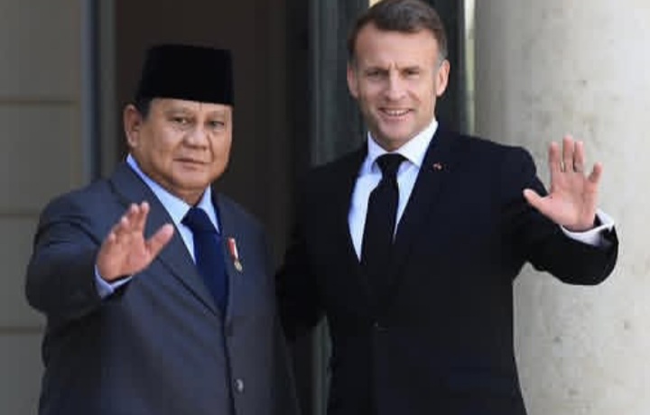 Presiden RI Prabowo Subianto dan Presiden Prancis, Emmanuel Macron (Instagram @prabowo)