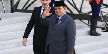 Momen pertemuan antara Presiden RI Prabowo Subianto dan Presiden Prancis, Emmanuel Macron pada Selasa 14 April 2026 (Instagram @prabowo)