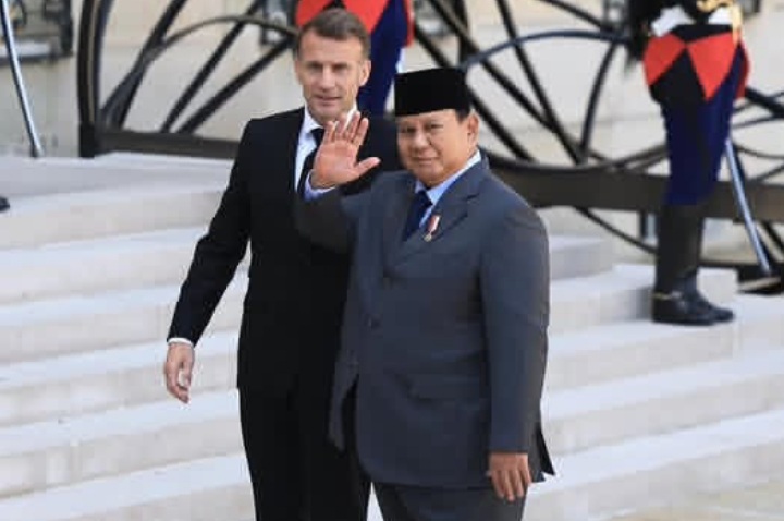 Momen pertemuan antara Presiden RI Prabowo Subianto dan Presiden Prancis, Emmanuel Macron pada Selasa 14 April 2026 (Instagram @prabowo)