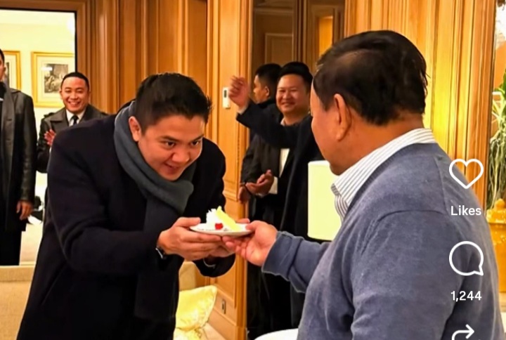 Di Sela Kunker di Paris, Prabowo Rayakan Ultah Seskab Teddy