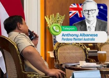 Momen Presiden RI Prabowo Subianto tengah menerima telepon dari PM Australia Anthony Albanese, Selasa 21 April 2026 (Instagram @sekretariat.kabinet)