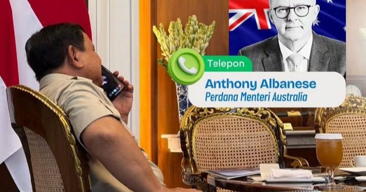 Momen Presiden RI Prabowo Subianto tengah menerima telepon dari PM Australia Anthony Albanese, Selasa 21 April 2026 (Instagram @sekretariat.kabinet)