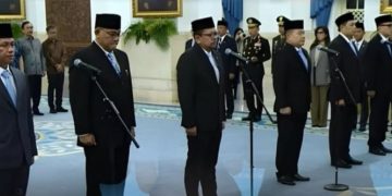 Presiden RI Prabowo Subianto Senin sore 27 April 2026 lantik enam pejabat, di antaranya ada Abdul Kadir Karding dan Hasan Nasbi (Instagram @afudotid)
