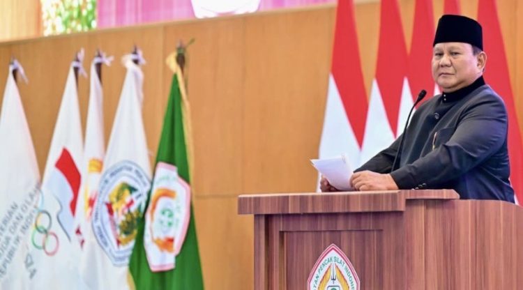 Presiden Prabowo Subianto dalam Munas XVI Ikatan Pencak Silat Indonesia masa bakti 2026–2030 di JICC, Jakarta, Sabtu (11/4/2026). (Dok Situs Presiden RI)