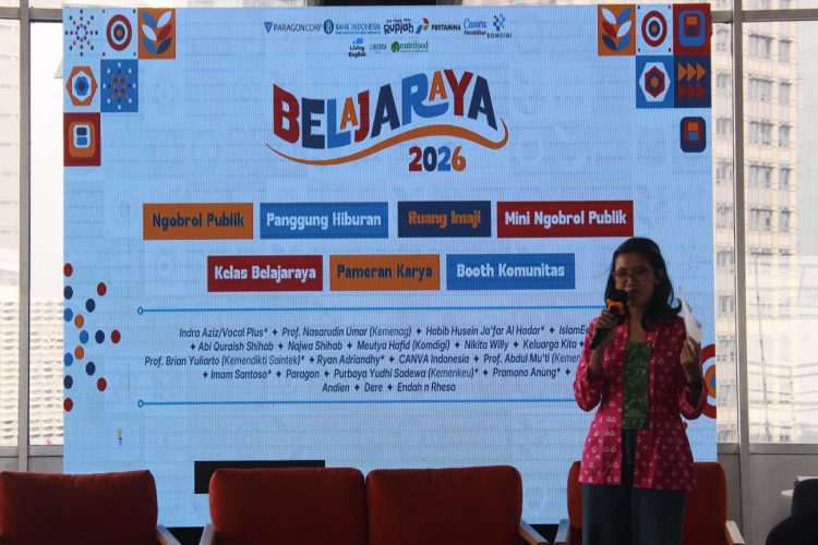 Konferensi press Belajaraya Jakarta 2026 yang akan digelar di Taman Ismail Marzuki, Jakarta pada 2 Mei 2026 (Suaranusantara.com)