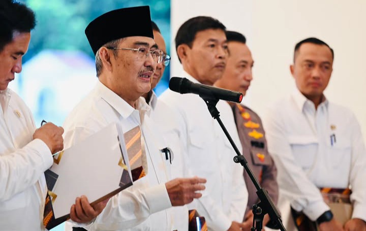 Konferensi pers Komisi Percepatan Tim Reformasi Polri usai bertemu Presiden RI Prabowo Subianto, Selasa 5 Mei 2026 (Instagram @sekretariat.kabinet)