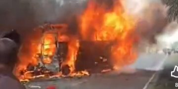 Bus ALS dan truk tangki BBM terlibat kecelakaan hingga menimbulkan kebakaran akibat tabrakan yang terjadi Rabu 6 Mei 2026 (YouTube @ArahAnginTVRI)